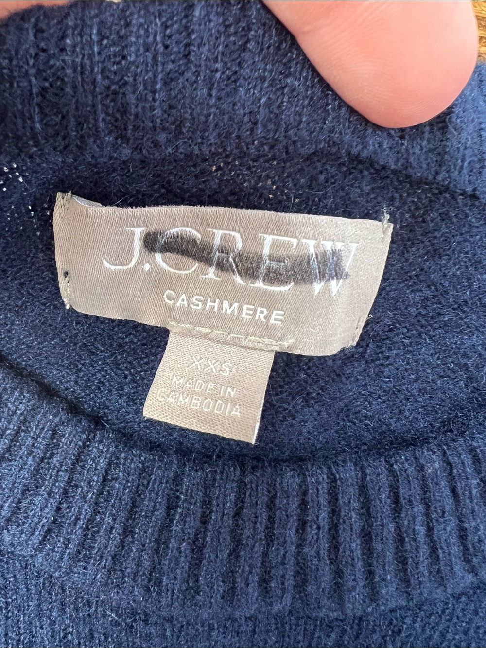 J. Crew Perfect cashmere crewneck in Navy Blue Size XXS - Picture 5 of 10